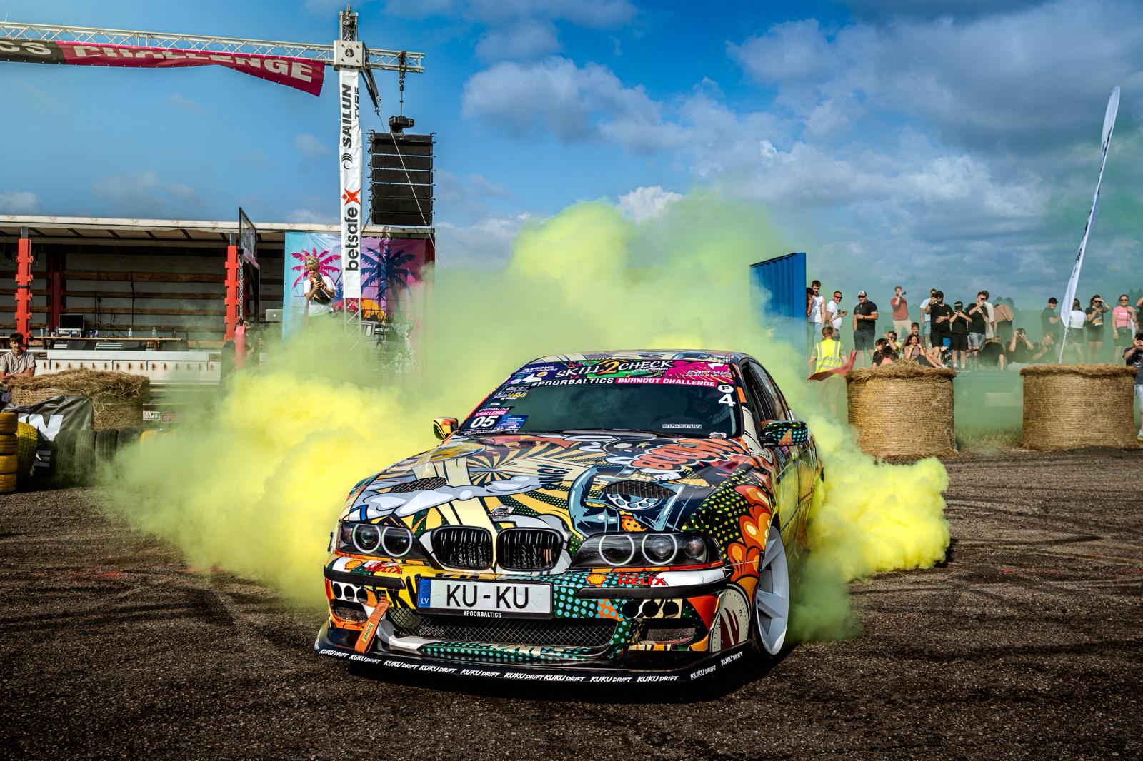 COLORED SMOKE TYRE YELLOW 225/45 R17